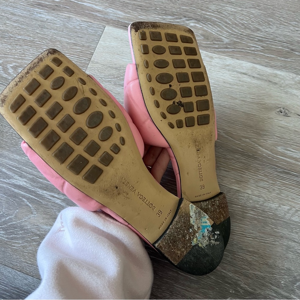 Bottega veneta lido flat sandals pink quilted slides - Picture 5 of 8